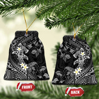 Polynesia Hammerhead Shark Ceramic Ornament Tropical Flowers Tribal Pattern Black LT05 Bell Flake Black - Polynesian Pride