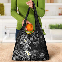 Polynesia Hammerhead Shark Grocery Bag Tropical Flowers Tribal Pattern Black LT05 - Polynesian Pride