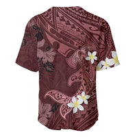 Polynesia Hammerhead Shark Baseball Jersey Tropical Flowers Tribal Pattern Oxblood