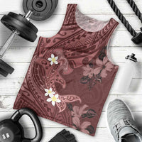 Polynesia Hammerhead Shark Men Tank Top Tropical Flowers Tribal Pattern Oxblood LT05 - Polynesian Pride