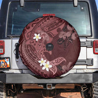 Polynesia Hammerhead Shark Spare Tire Cover Tropical Flowers Tribal Pattern Oxblood LT05 Oxblood - Polynesian Pride