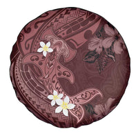 Polynesia Hammerhead Shark Spare Tire Cover Tropical Flowers Tribal Pattern Oxblood LT05 - Polynesian Pride