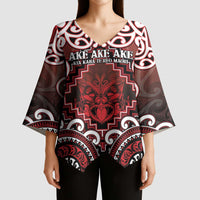 Personalised New Zealand Aotearoa Kimono Sleeve Blouse Te Reo Maori Ake Ake Ake - Polynesian Pride