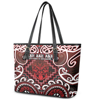 New Zealand Aotearoa Leather Tote Bag Te Reo Maori Ake Ake Ake - Polynesian Pride