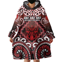 Personalised New Zealand Aotearoa Wearable Blanket Hoodie Te Reo Maori Ake Ake Ake - Polynesian Pride