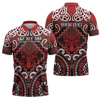 Personalised New Zealand Aotearoa Zipper Polo Shirt Te Reo Maori Ake Ake Ake LT05 - Polynesian Pride