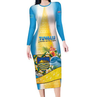 Personalised Tuvalu Independence Day Family Matching Long Sleeve Bodycon Dress and Hawaiian Shirt Tuvalu Mo Te Atua - Polynesian Pride