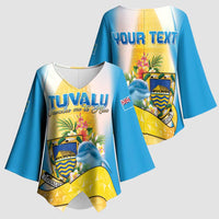 Personalised Tuvalu Independence Day Kimono Sleeve Blouse Tuvalu Mo Te Atua - Polynesian Pride