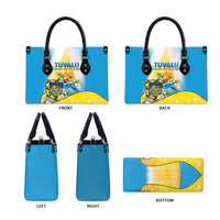 Tuvalu Independence Day Leather Bag Tuvalu Mo Te Atua - Polynesian Pride