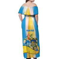 Personalised Tuvalu Independence Day Off Shoulder Maxi Dress Tuvalu Mo Te Atua - Polynesian Pride