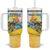 Personalised Tuvalu Independence Day Tumbler With Handle Tuvalu Mo Te Atua - Polynesian Pride