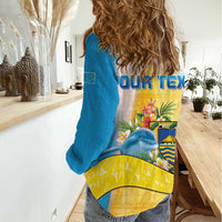 Personalised Tuvalu Independence Day Women Casual Shirt Tuvalu Mo Te Atua - Polynesian Pride