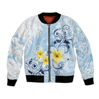 FSM Chuuk Constitution Day Bomber Jacket Polynesian Curves Plumeria - Polynesian Pride
