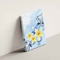 FSM Chuuk Constitution Day Canvas Wall Art Polynesian Curves Plumeria - Polynesian Pride