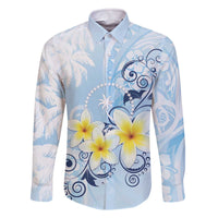 FSM Chuuk Constitution Day Family Matching Off The Shoulder Long Sleeve Dress and Hawaiian Shirt Polynesian Curves Plumeria - Polynesian Pride