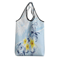 FSM Chuuk Constitution Day Grocery Bag Polynesian Curves Plumeria - Polynesian Pride