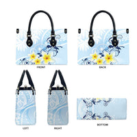 FSM Chuuk Constitution Day Leather Bag Polynesian Curves Plumeria - Polynesian Pride