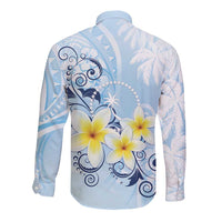 FSM Chuuk Constitution Day Long Sleeve Button Shirt Polynesian Curves Plumeria - Polynesian Pride