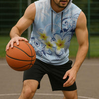 FSM Chuuk Constitution Day Sleeveless Hoodie Polynesian Curves Plumeria - Polynesian Pride