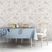 FSM Chuuk Constitution Day Tablecloth Polynesian Curves Plumeria - Polynesian Pride