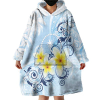 FSM Chuuk Constitution Day Wearable Blanket Hoodie Polynesian Curves Plumeria - Polynesian Pride