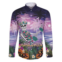 Happy Hulaween Family Matching Puletasi and Hawaiian Shirt Mahaloween Skeleton Dancing