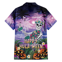 Happy Hulaween Family Matching Tank Maxi Dress and Hawaiian Shirt Mahaloween Skeleton Dancing