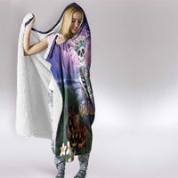 Happy Hulaween Hooded Blanket Mahaloween Skeleton Dancing LT05 - Polynesian Pride