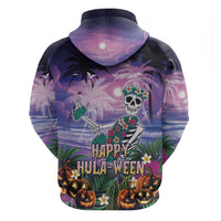 Happy Hulaween Hoodie Mahaloween Skeleton Dancing LT05 - Polynesian Pride