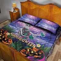 Happy Hulaween Quilt Bed Set Mahaloween Skeleton Dancing LT05 - Polynesian Pride