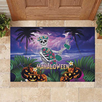 Happy Hulaween Rubber Doormat Mahaloween Skeleton Dancing LT05 Purple - Polynesian Pride