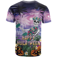 Happy Hulaween T Shirt Mahaloween Skeleton Dancing LT05 - Polynesian Pride
