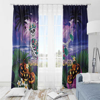 Happy Hulaween Window Curtain Mahaloween Skeleton Dancing LT05 - Polynesian Pride