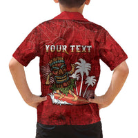 Personalised Aloha Halloween Family Matching Off Shoulder Short Dress and Hawaiian Shirt Skeleton Surfing LT05 - Polynesian Pride