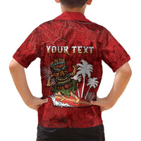 Personalised Aloha Halloween Family Matching Tank Maxi Dress and Hawaiian Shirt Skeleton Surfing LT05 - Polynesian Pride