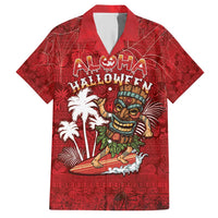 Personalised Aloha Halloween Hawaiian Shirt Skeleton Surfing LT05 Red - Polynesian Pride