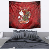 Aloha Halloween Tapestry Skeleton Surfing