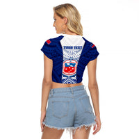 Custom Samoa Rugby Raglan Cropped T Shirt 2023 Pacific Championships Polynesian Pattern LT05 - Polynesian Pride