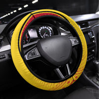 Papua New Guinea Rugby Steering Wheel Cover 2023 Pacific Championships The Kumuls LT05 Universal Fit Yellow - Polynesian Pride