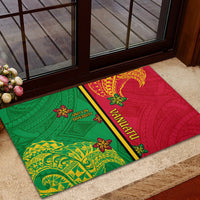 Vanuatu Happy Unity Day Rubber Doormat Polynesian Plumeria LT05 - Polynesian Pride