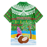 Personalised Cook Islands Christmas Family Matching Off Shoulder Maxi Dress and Hawaiian Shirt Coconut Santa Beach Style LT05 - Polynesian Pride