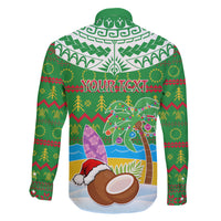 Personalised Cook Islands Christmas Family Matching Summer Maxi Dress and Hawaiian Shirt Coconut Santa Beach Style LT05 - Polynesian Pride