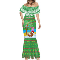 Personalised Cook Islands Christmas Mermaid Dress Coconut Santa Beach Style LT05 - Polynesian Pride