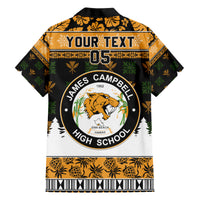 Custom Hawaii James Campbell High School Christmas Family Matching Short Sleeve Bodycon Dress and Hawaiian Shirt Tropical Santa Claus LT05 - Polynesian Pride