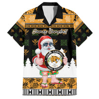 Custom Hawaii James Campbell High School Christmas Family Matching Tank Maxi Dress and Hawaiian Shirt Tropical Santa Claus LT05 Dad's Shirt - Short Sleeve Black - Polynesian Pride