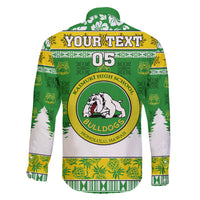 Custom Hawaii Kaimuki High School Christmas Family Matching Short Sleeve Bodycon Dress and Hawaiian Shirt Tropical Santa Claus LT05 - Polynesian Pride