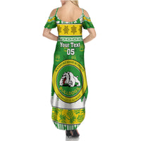 Custom Hawaii Kaimuki High School Christmas Summer Maxi Dress Tropical Santa Claus LT05 - Polynesian Pride