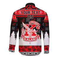 Custom Hawaii Kalani High School Christmas Long Sleeve Button Shirt Tropical Santa Claus LT05 - Polynesian Pride