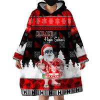 Custom Hawaii Kalani High School Christmas Wearable Blanket Hoodie Tropical Santa Claus LT05 - Polynesian Pride