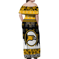 Custom Hawaii Nanakuli High and Intermediate School Christmas Family Matching Off Shoulder Maxi Dress and Hawaiian Shirt Tropical Santa Claus LT05 - Polynesian Pride